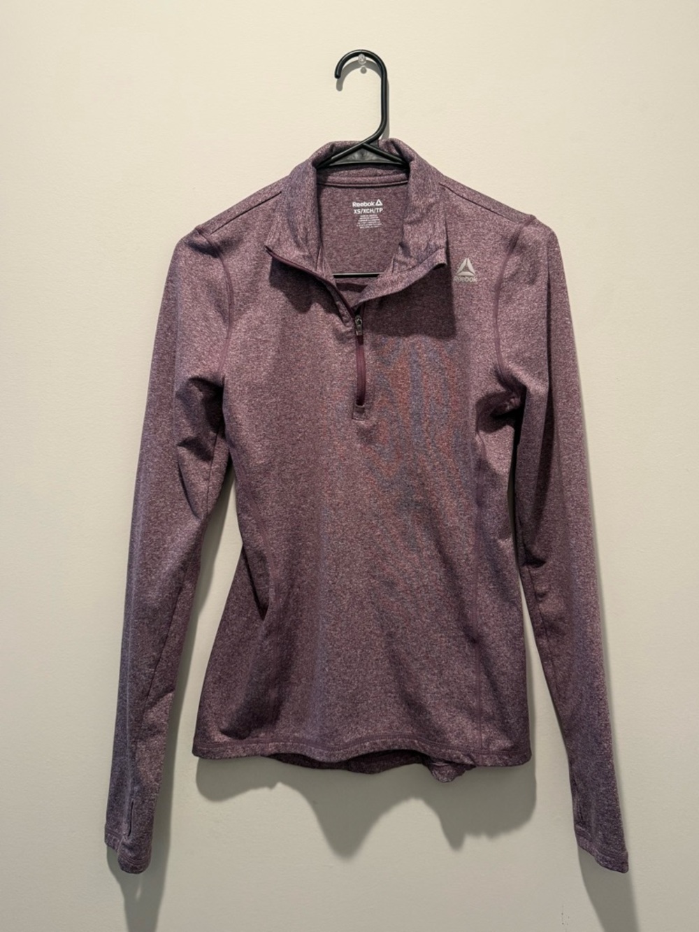 Reebok Women's Heather Plum Quarter-Zip Pullover